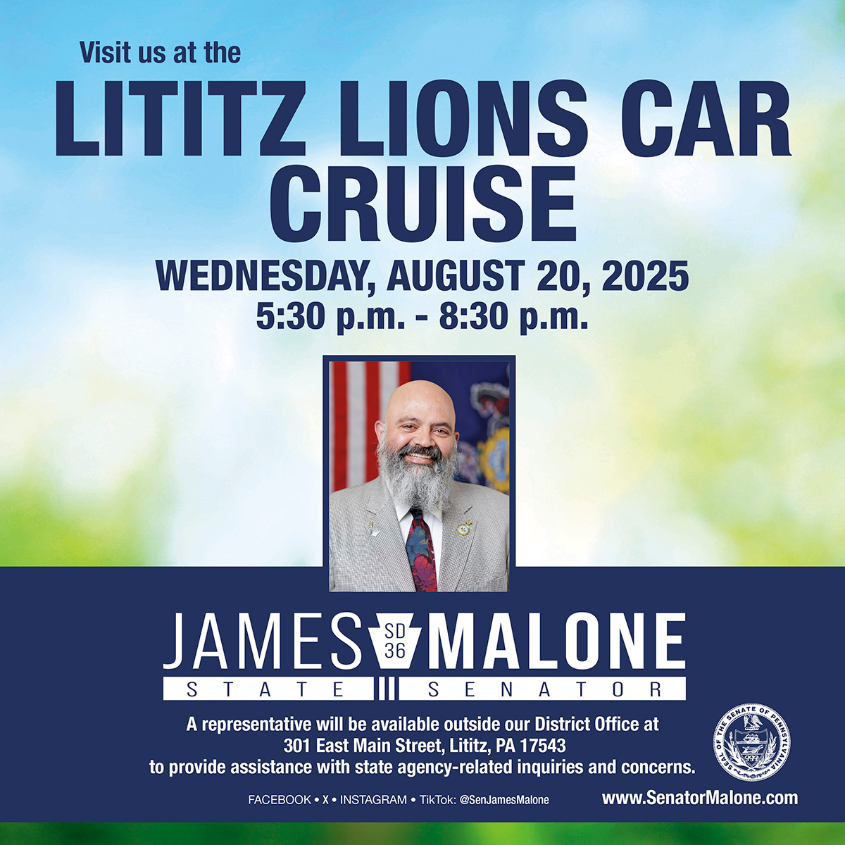 Tabling at the Lititz Lions Car Cruise