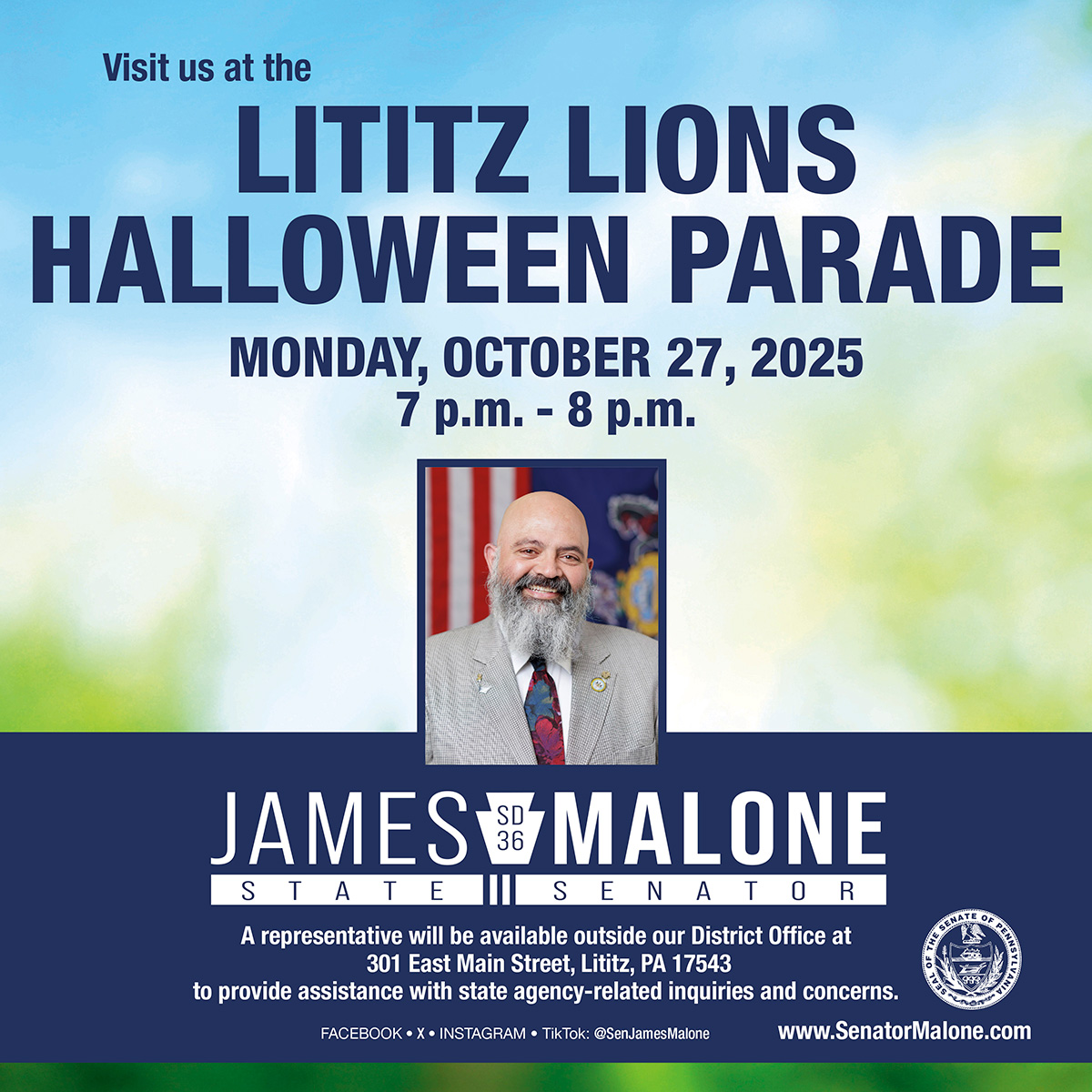 Tabling at the Lititz Lions Halloween Parade