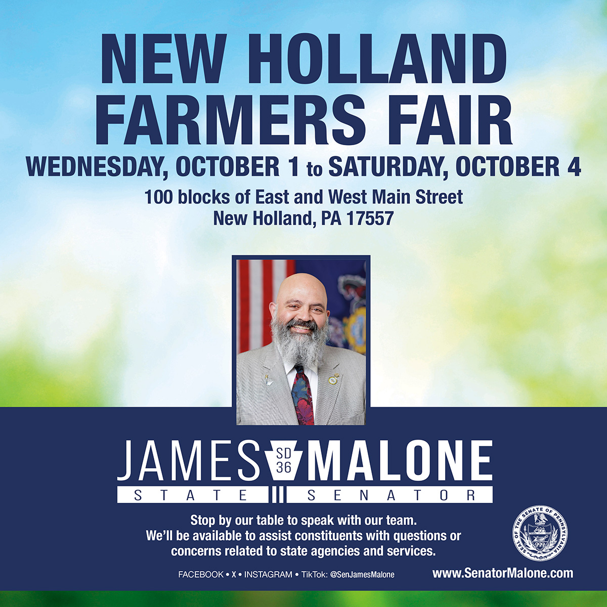 Tabling at the New Holland Farmers Fair