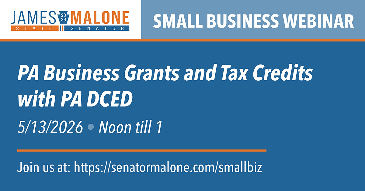 Small Business Webinar Series: PA Business Grants and Tax Credits - May 13, 2026